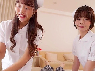 Japanese Hotties in Medical Uniforms Fuck Patient's Dick to Give Him Horny Orgasms!